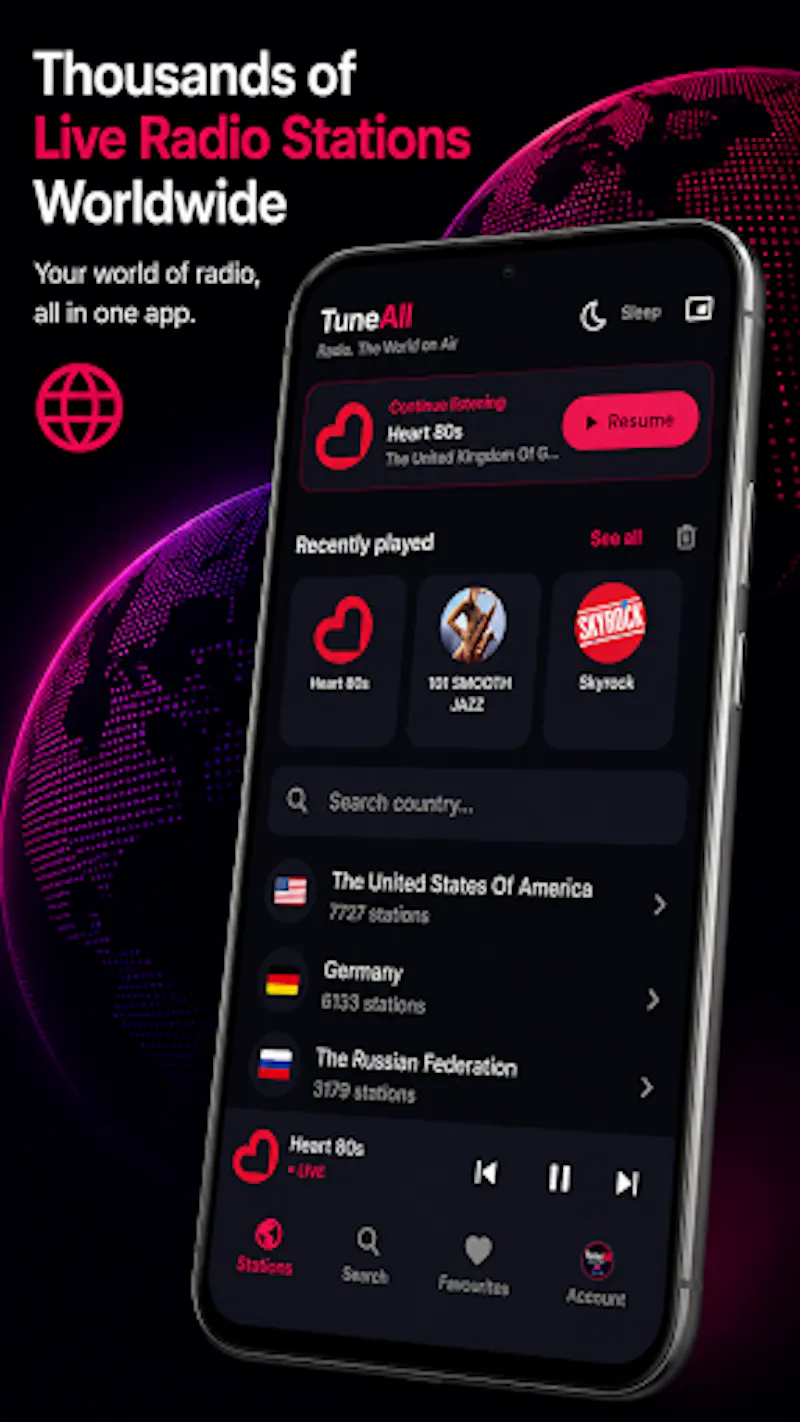 TuneAll Radio: 50K+ Live FM screenshot 1