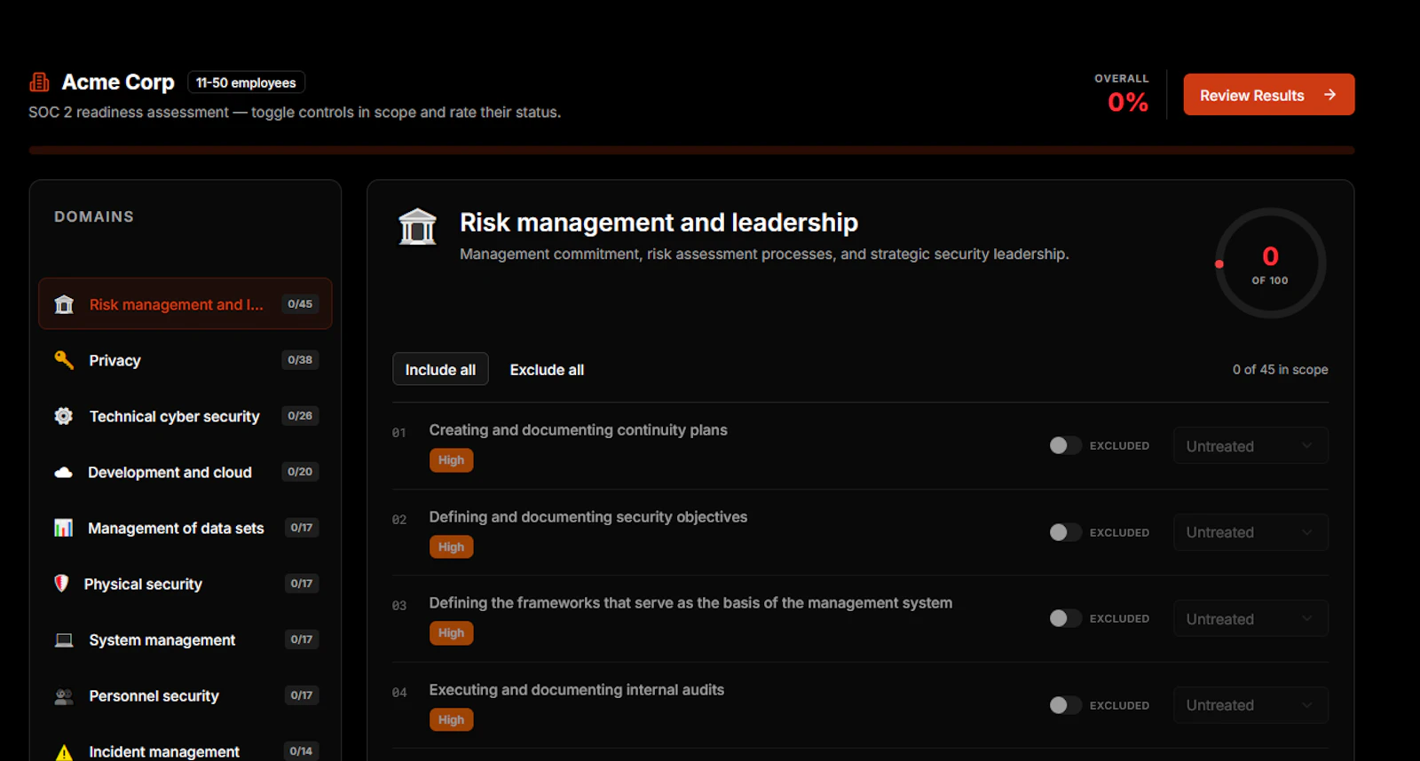 Free SOC 2 Self-Assessment Tool screenshot 2