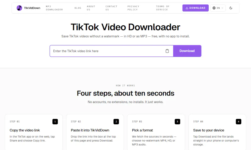 TikTok Video Download Without Watermark  screenshot 1