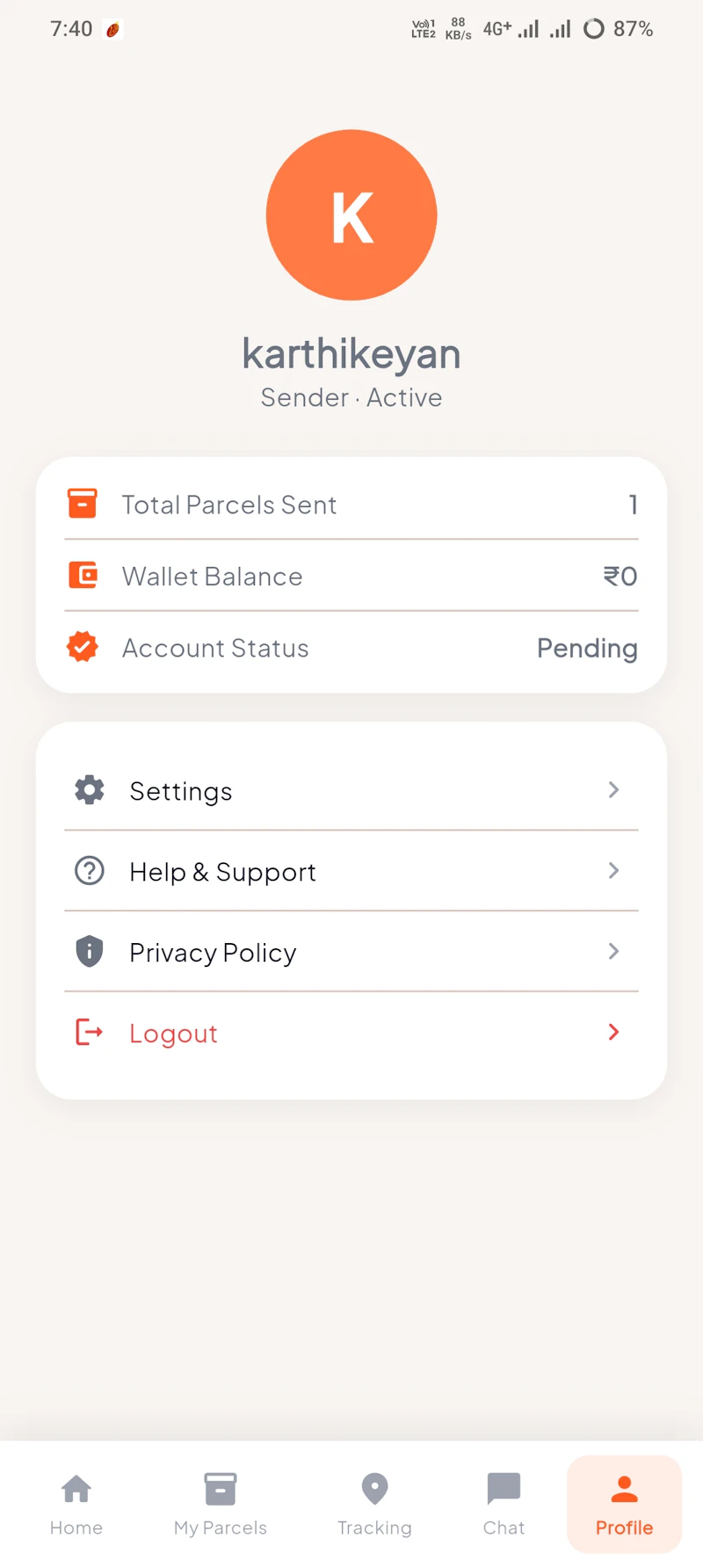 Namma_parcel screenshot 2