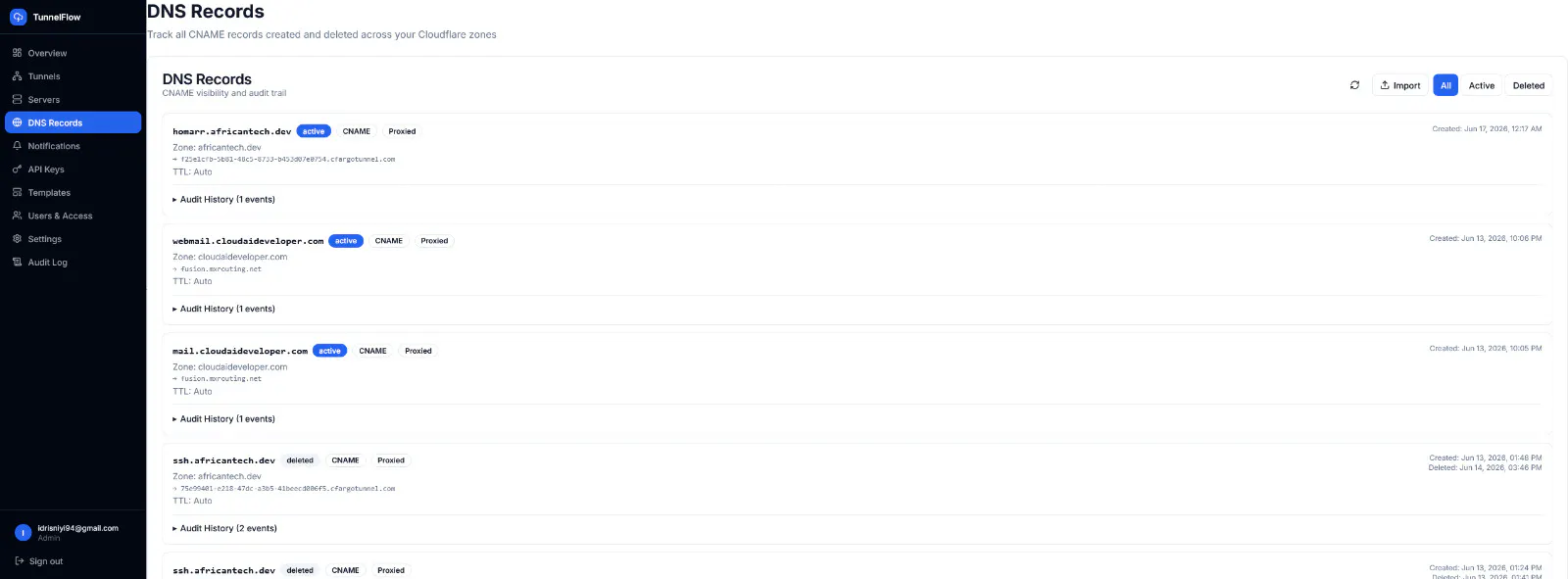 TunnelFlow — Cloudflare Tunnel Manager screenshot 3