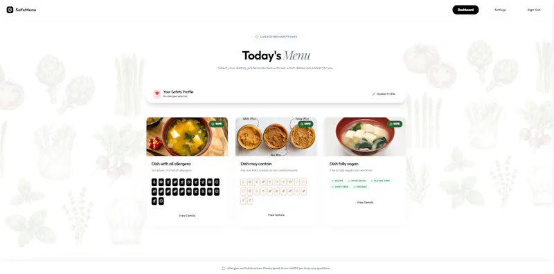 Safemenu - Digital Menu, Allergen Filter screenshot 3