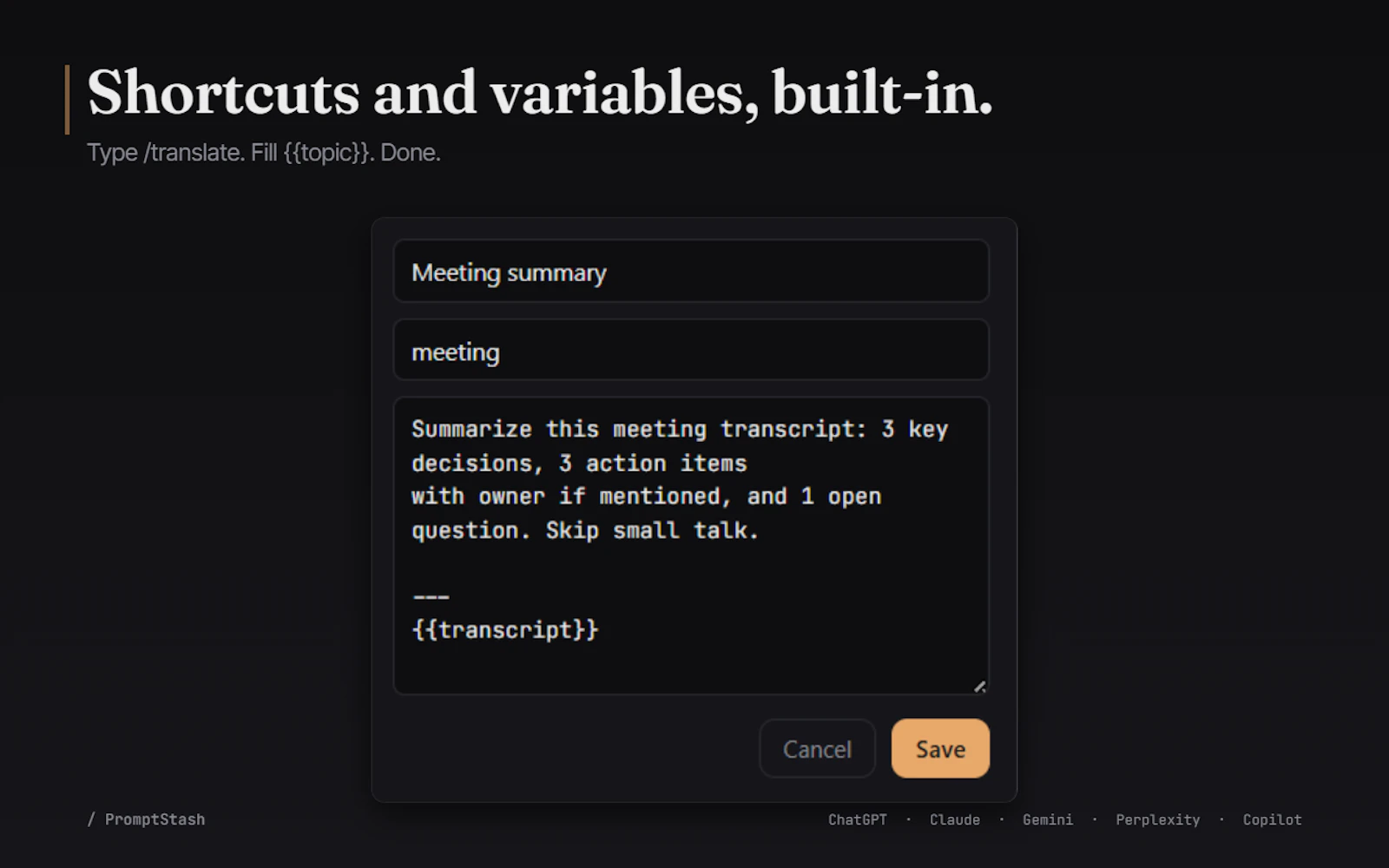 PromptStash — AI Prompt Manager screenshot 2