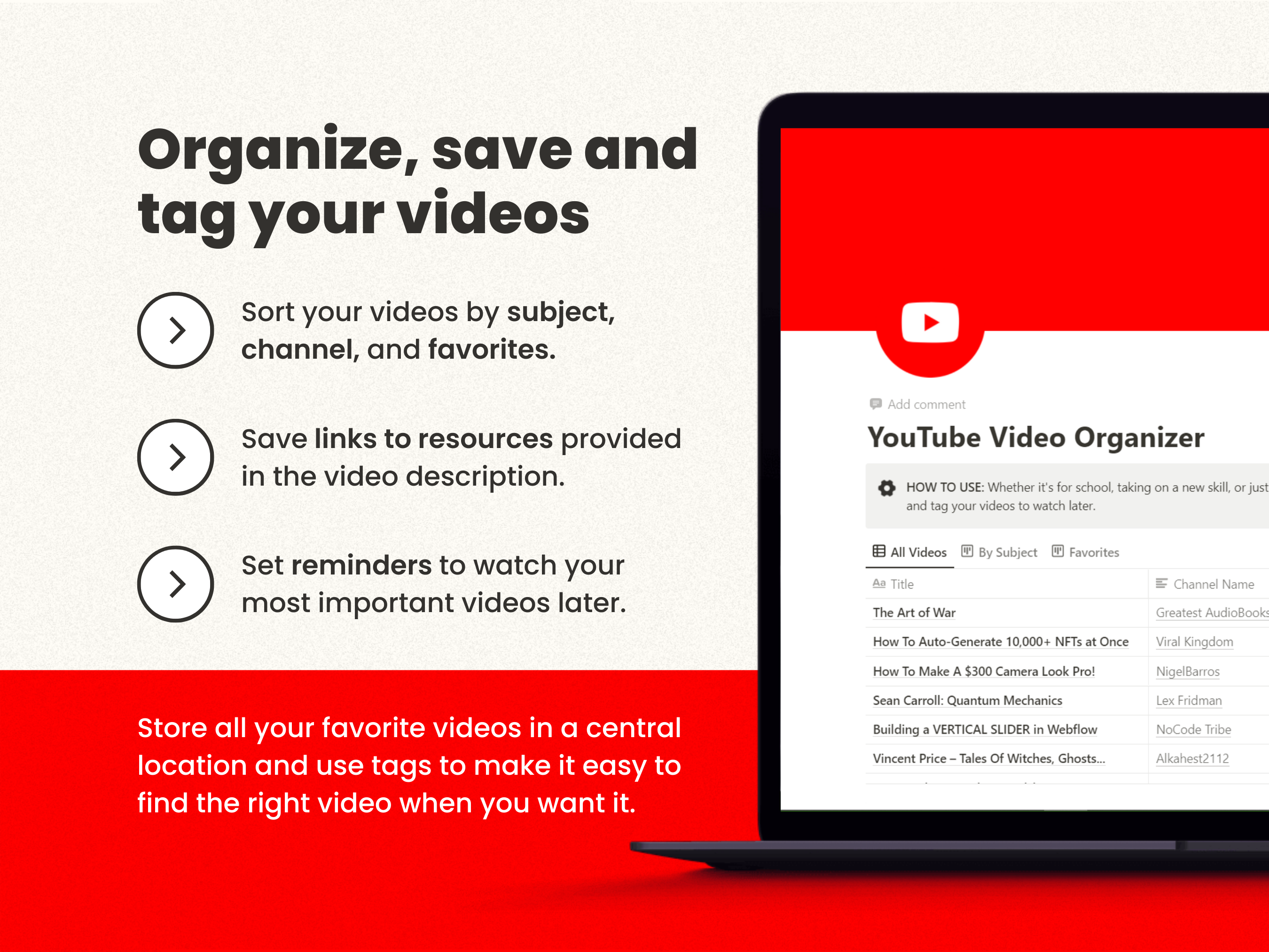 YouTube Video Organizer gallery image
