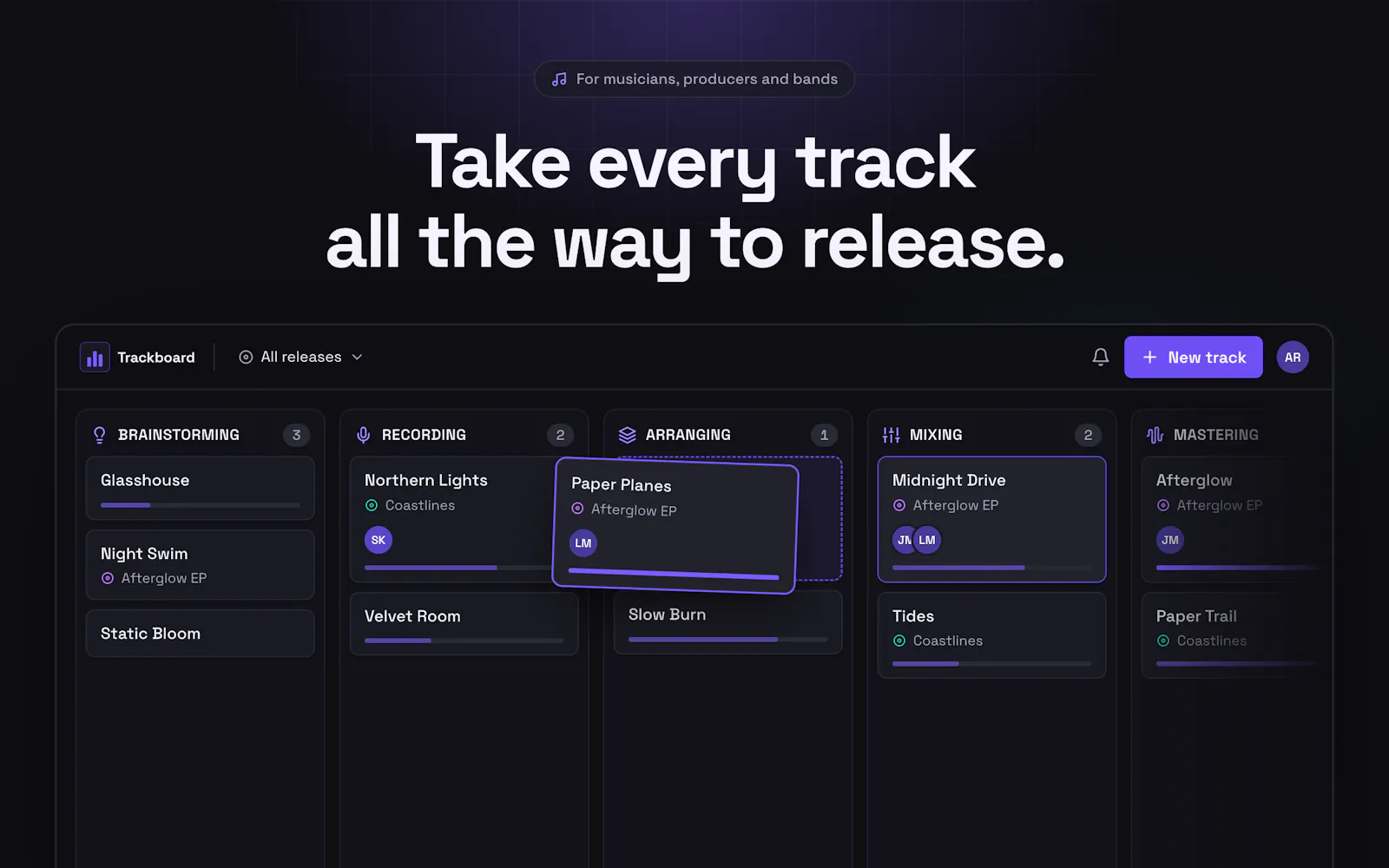 Trackboard screenshot 1