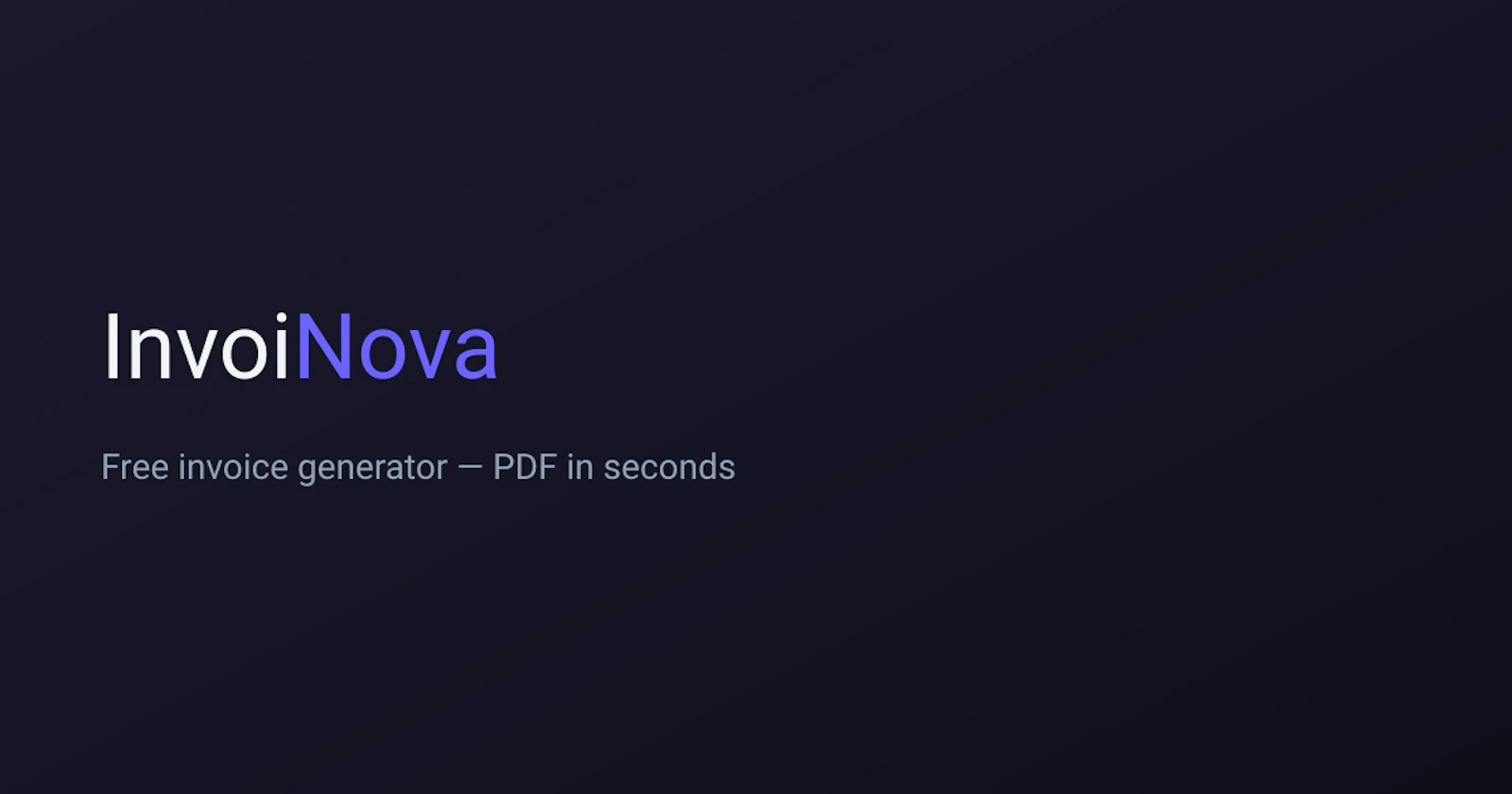 InvoiNova — Free Invoice Generator screenshot 1