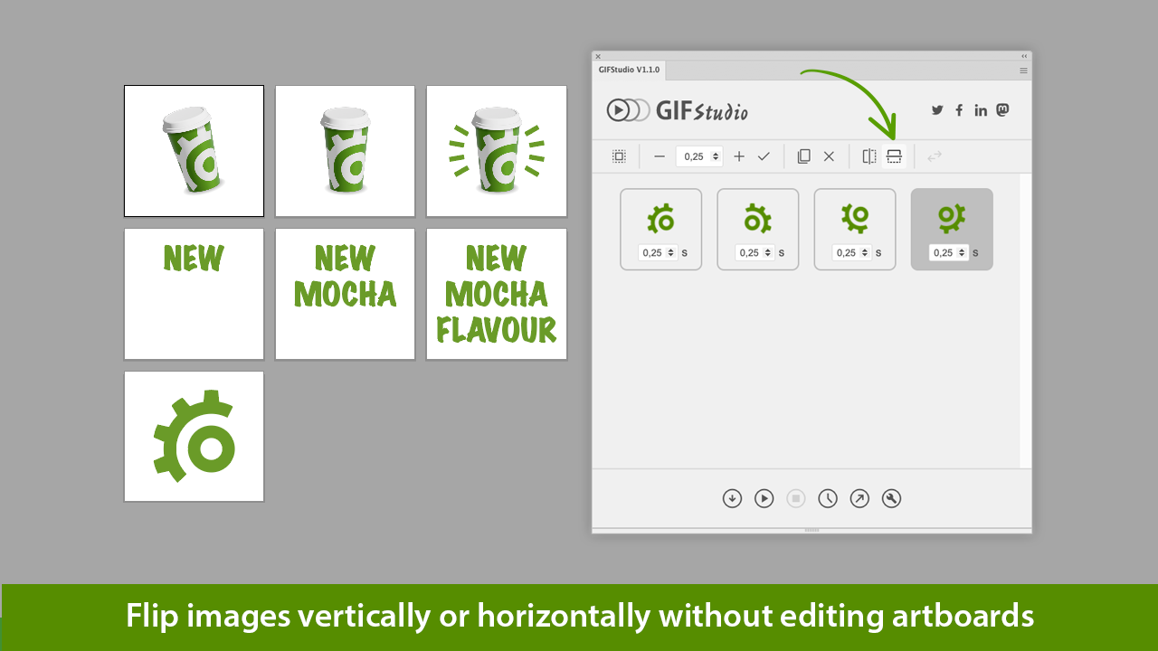 Gifstudio - Adobe Illustrator를 남기지 않고 애니메이션 GIF 파일을 만듭니다 미디어 3