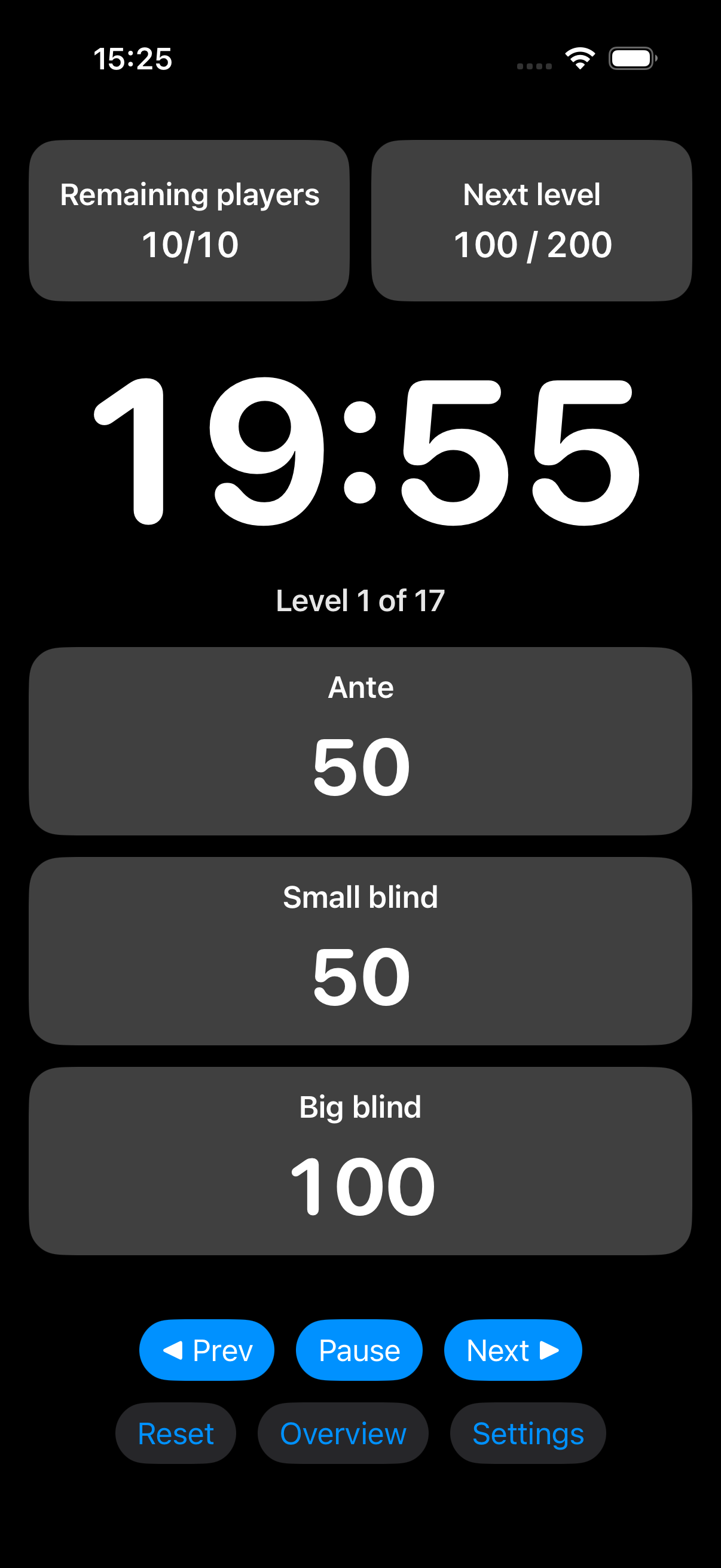Texas Hold’em Poker Timer - Screenshot 3 showing product features and functionality