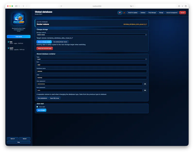 DockAMP Webstack Manager for Docker screenshot 10
