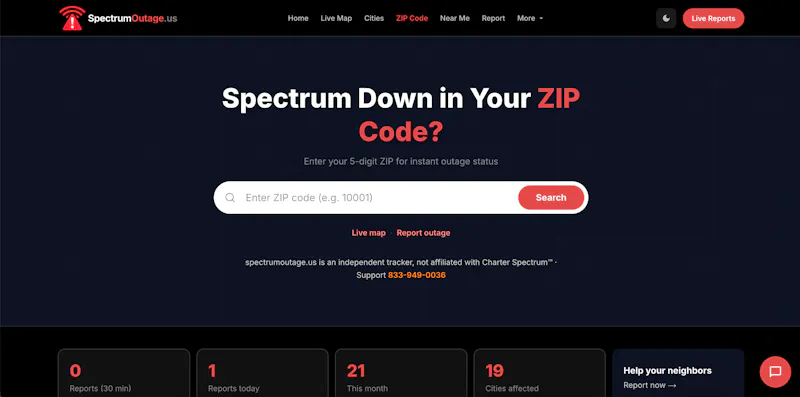 SpectrumOutage.us screenshot 4