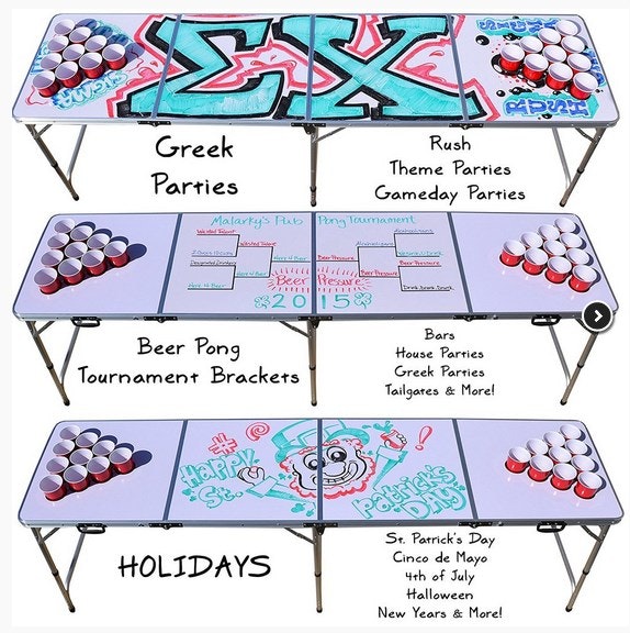 Dry Erase Portable Beer Pong Table