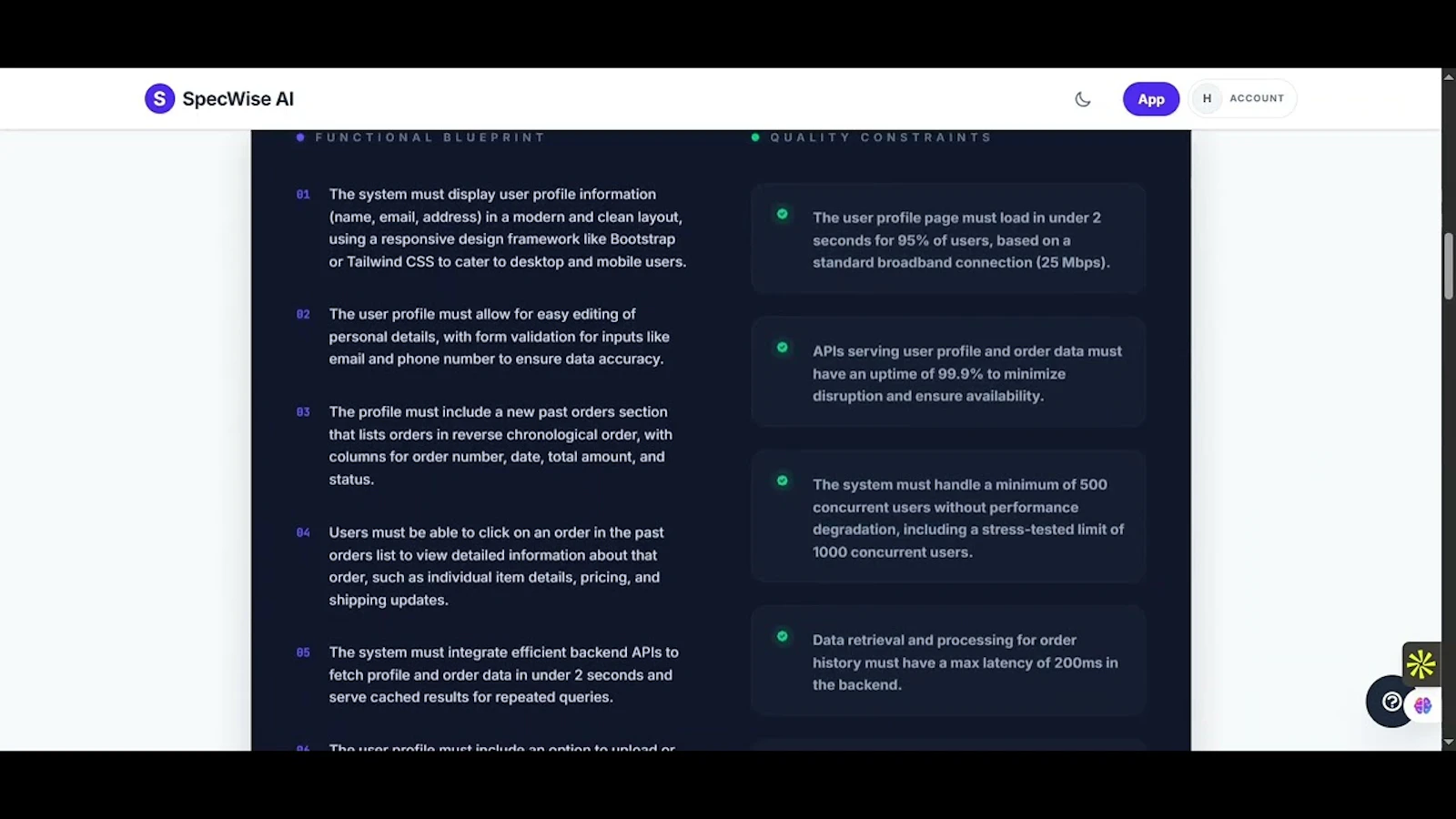 SpecWise AI screenshot 1 (video preview)