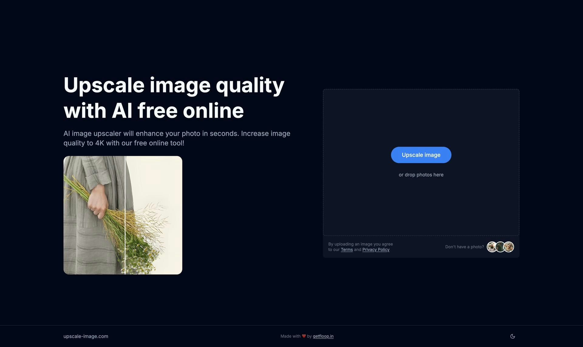 4K AI Upcaler - Herramienta de imagen de IA gratis - Transformar cualquier imagen-> impresionante calidad 4K con IA, al instante media 1