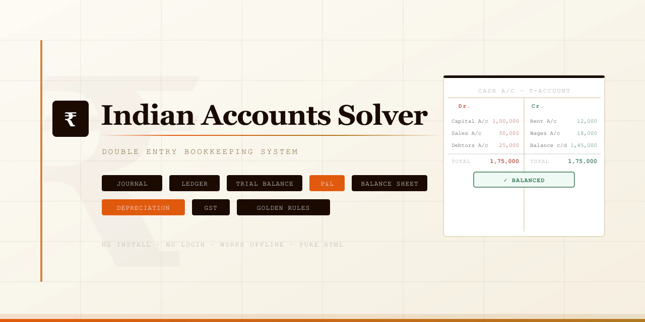 Indian Accounts Solver
