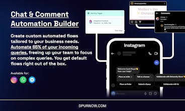Изображение, демонстрирующее автоматические чаты и комментарии на различных платформах, таких как Instagram, Facebook и WhatsApp.