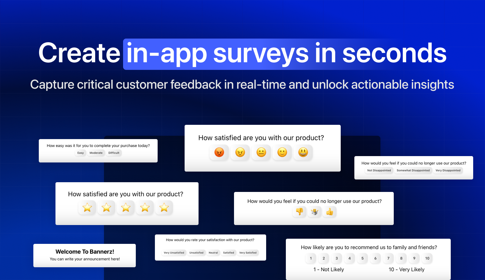 startuptile Bannerz-Create in-app surveys in seconds