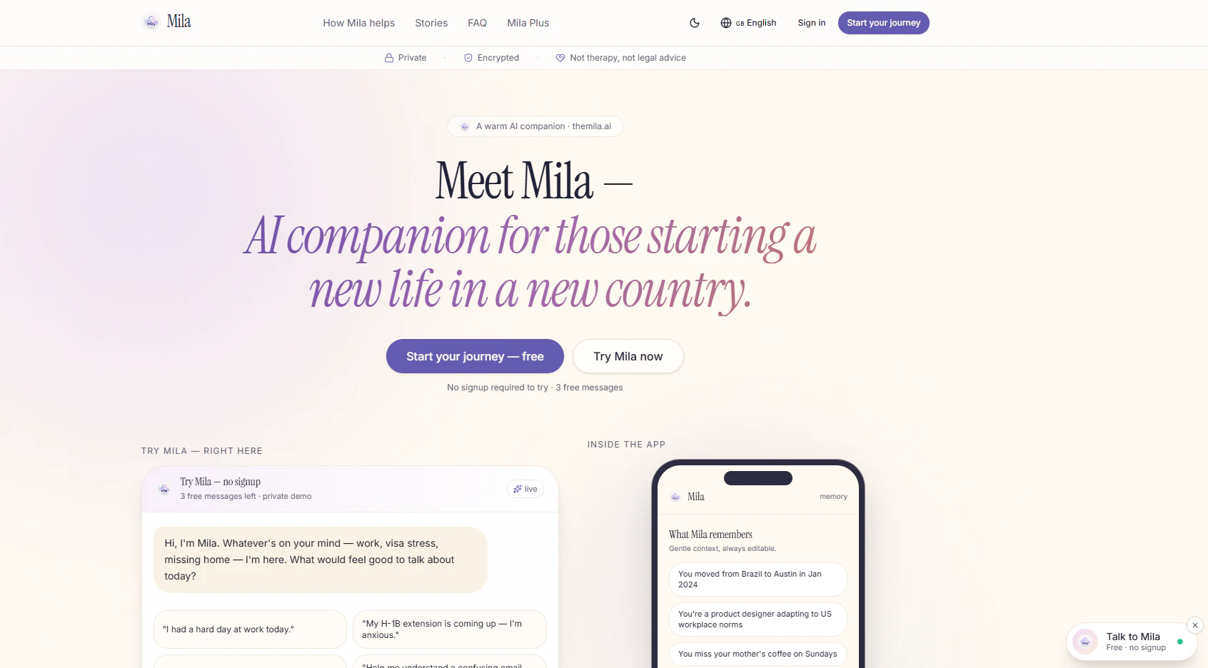 Mila AI Companion 截图