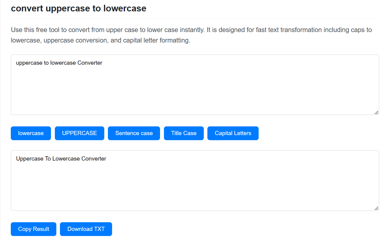 Uppercase To Lowercase Converter