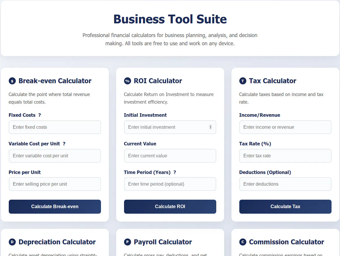 FreeWWW Business Calculator Suite gallery image
