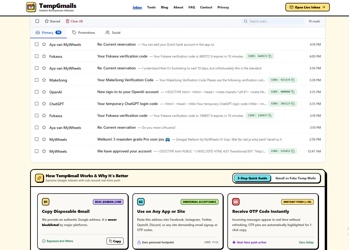 TempGmail Edge gallery image