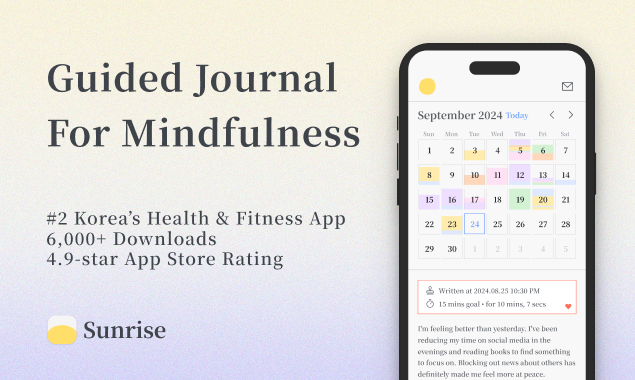 startuptile Sunrise: Guided Journaling & Mindfulness-Your safest digital place to reflect relax and recharge