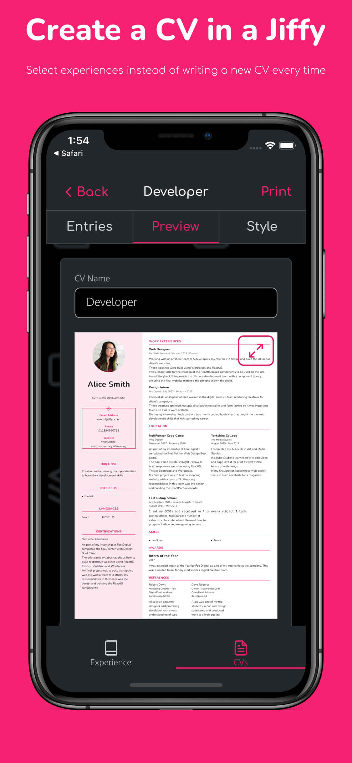 JiffyCV gallery image