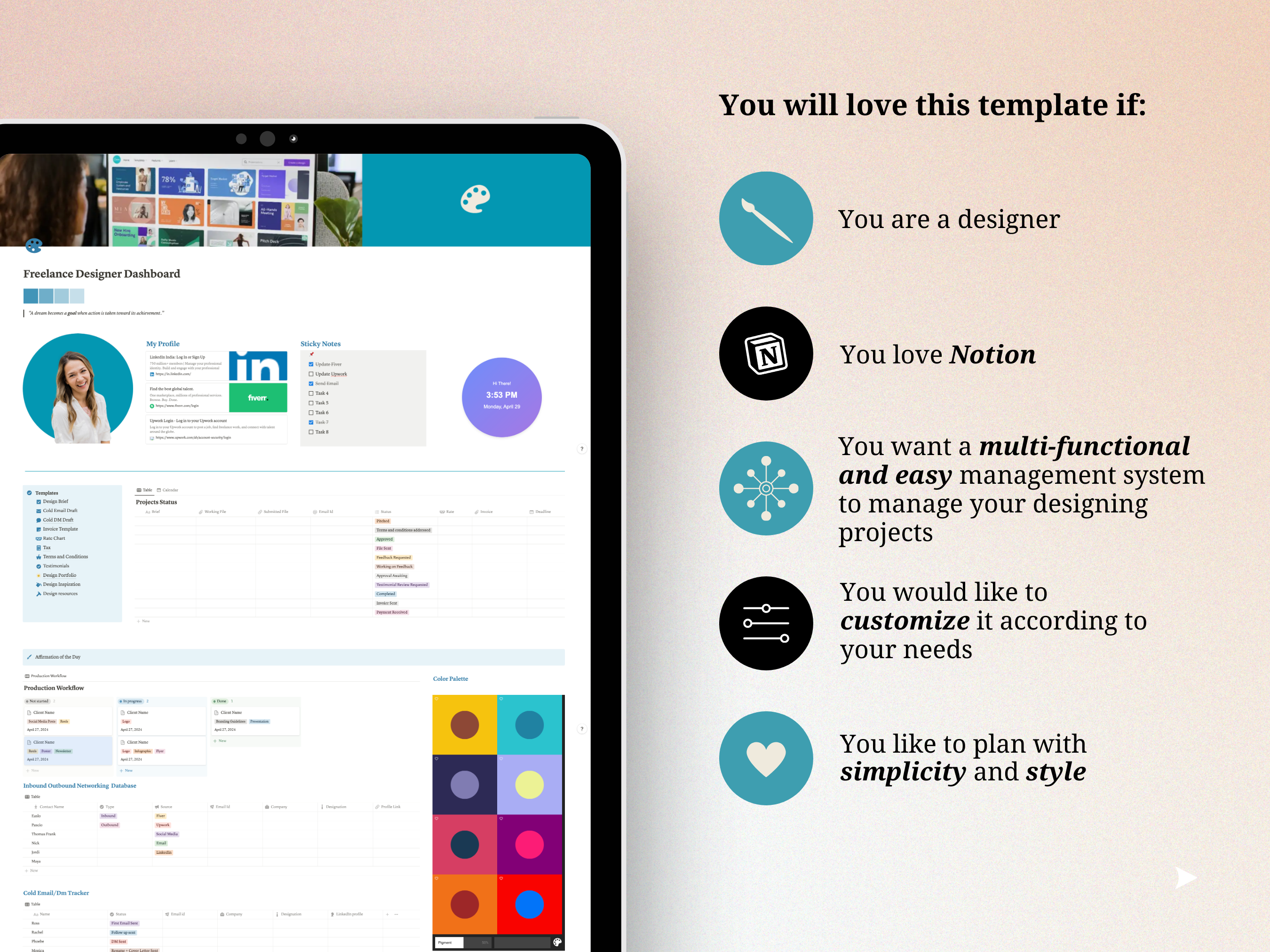 Notion Dashboard for Freelance Designers media 2