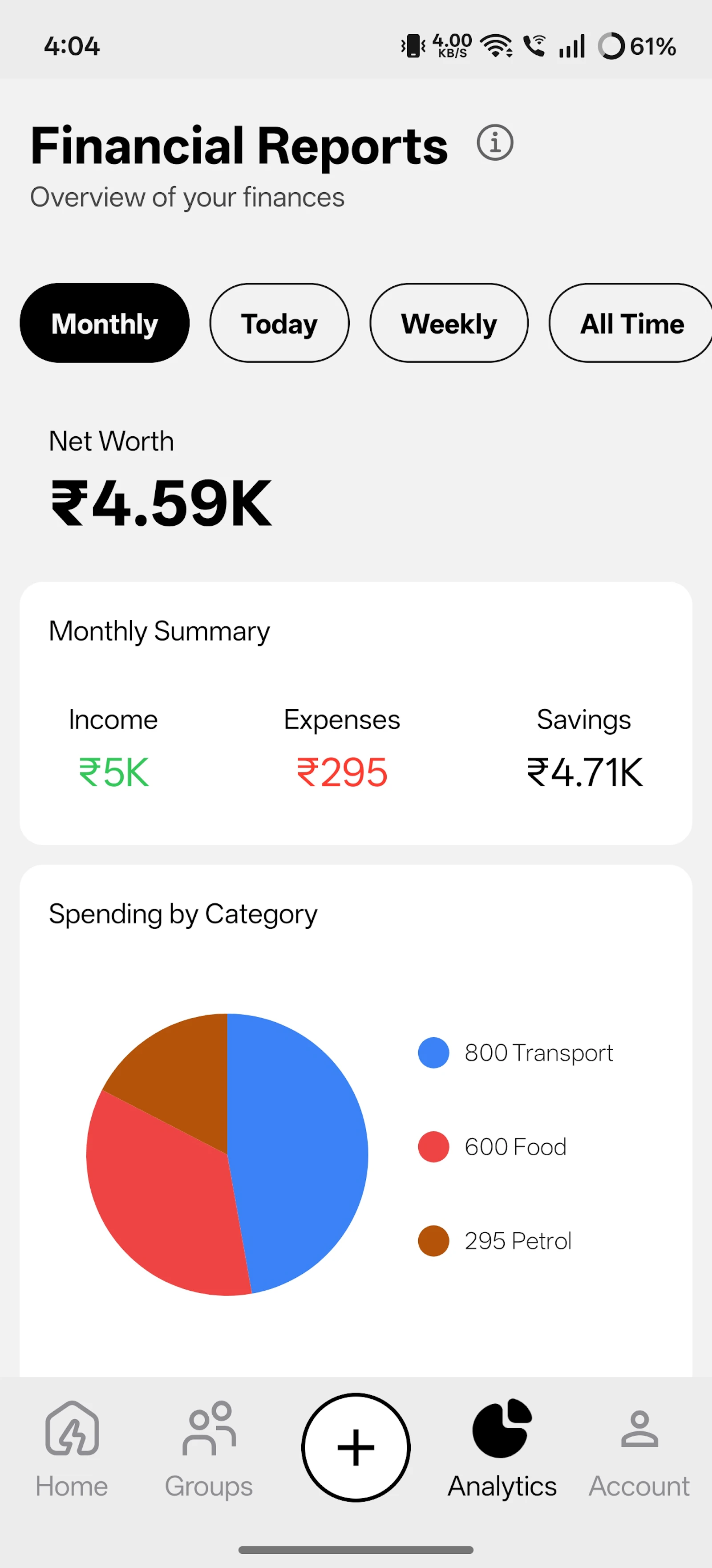 Finex - AI powered expense manager screenshot 1