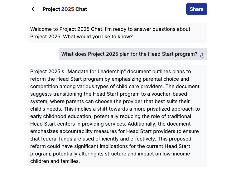Project 2025 Chat gallery image