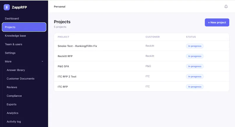 ZappRFP screenshot 1