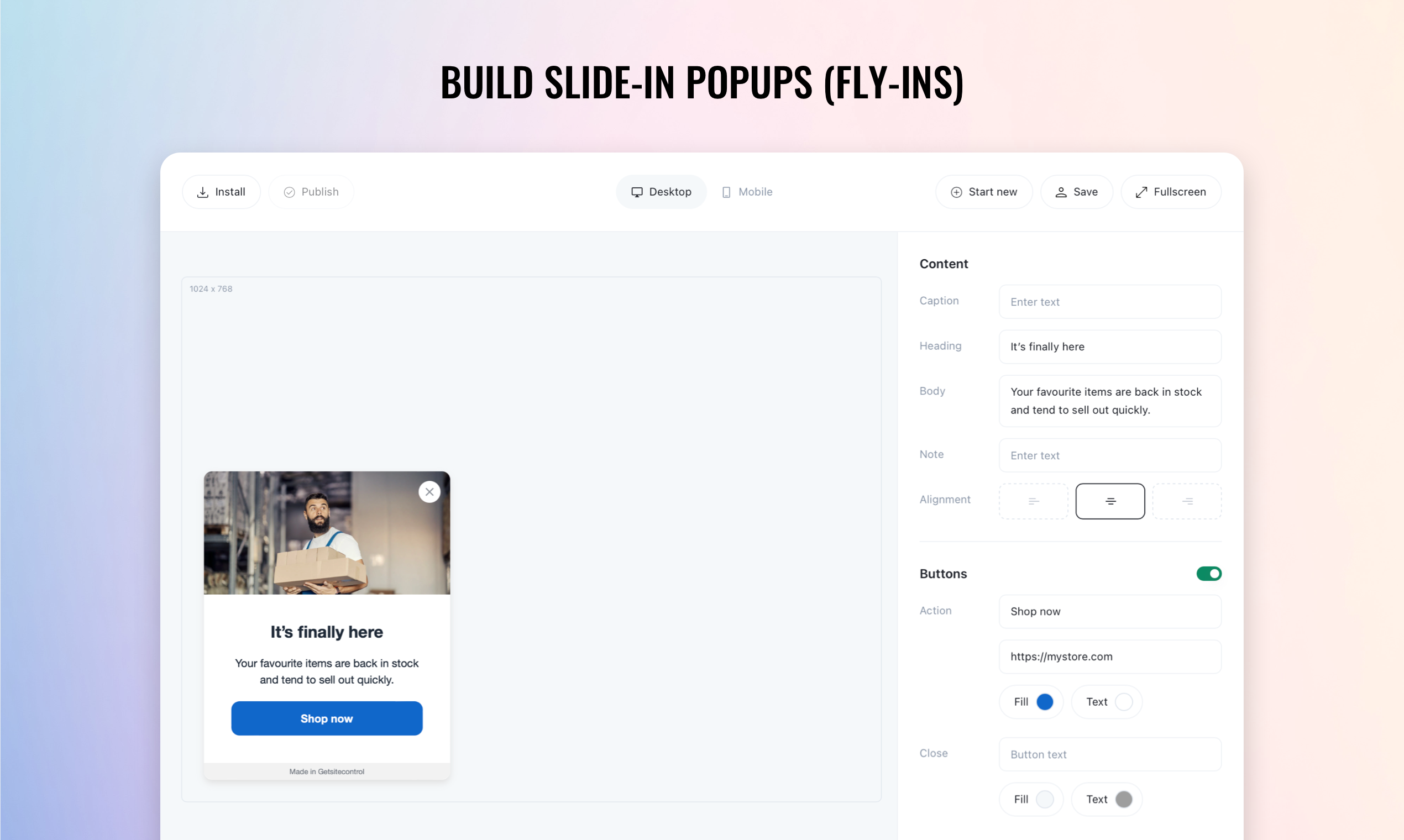 Free Popup Builder - Screenshot 2 showing product features and functionality