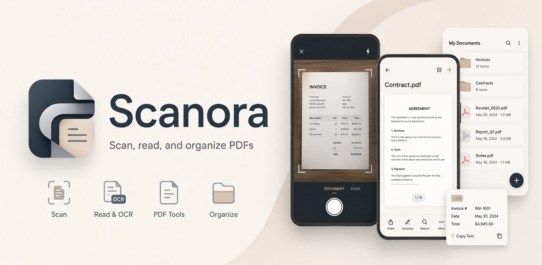 Scanora: PDF Scanner & Reader screenshot 1