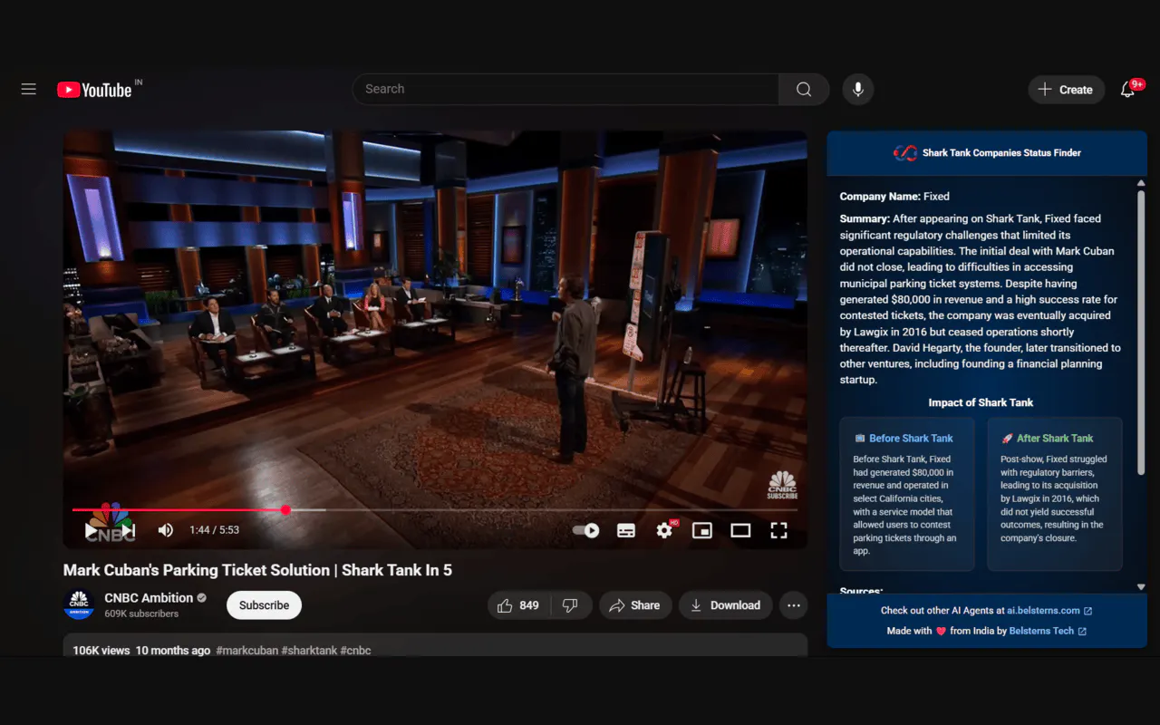 Shark Tank AI – Works inside YouTube gallery image