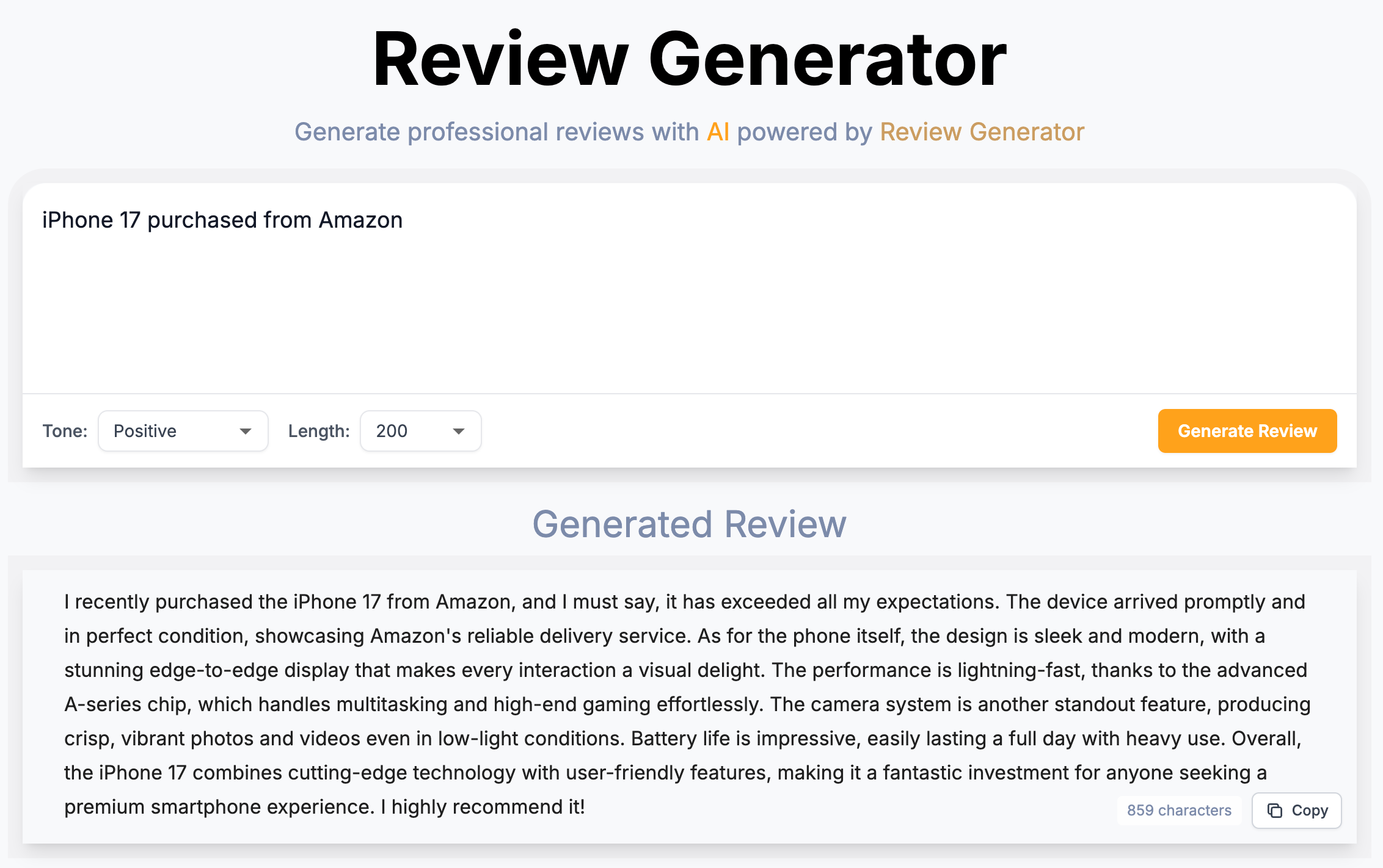 Review Generator gallery image