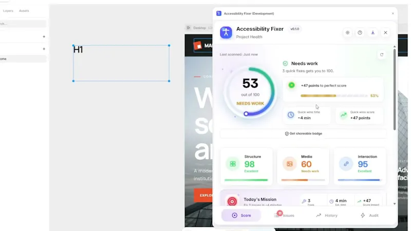 Accessibility Fixer for Framer screenshot 1 (video preview)