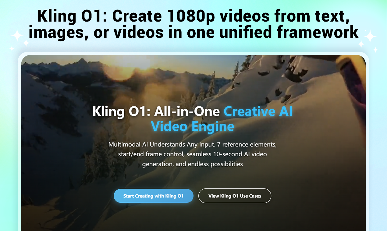 Kling O1 - Screenshot 2 showing product features and functionality