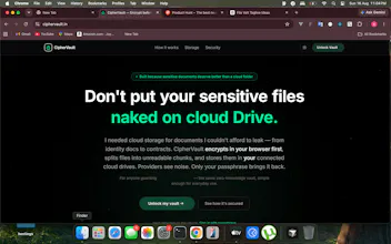 CipherVault — Encrypt before you upload gallery image