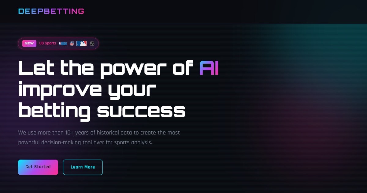 DeepBetting - Main product screenshot demonstrating key features and user interface