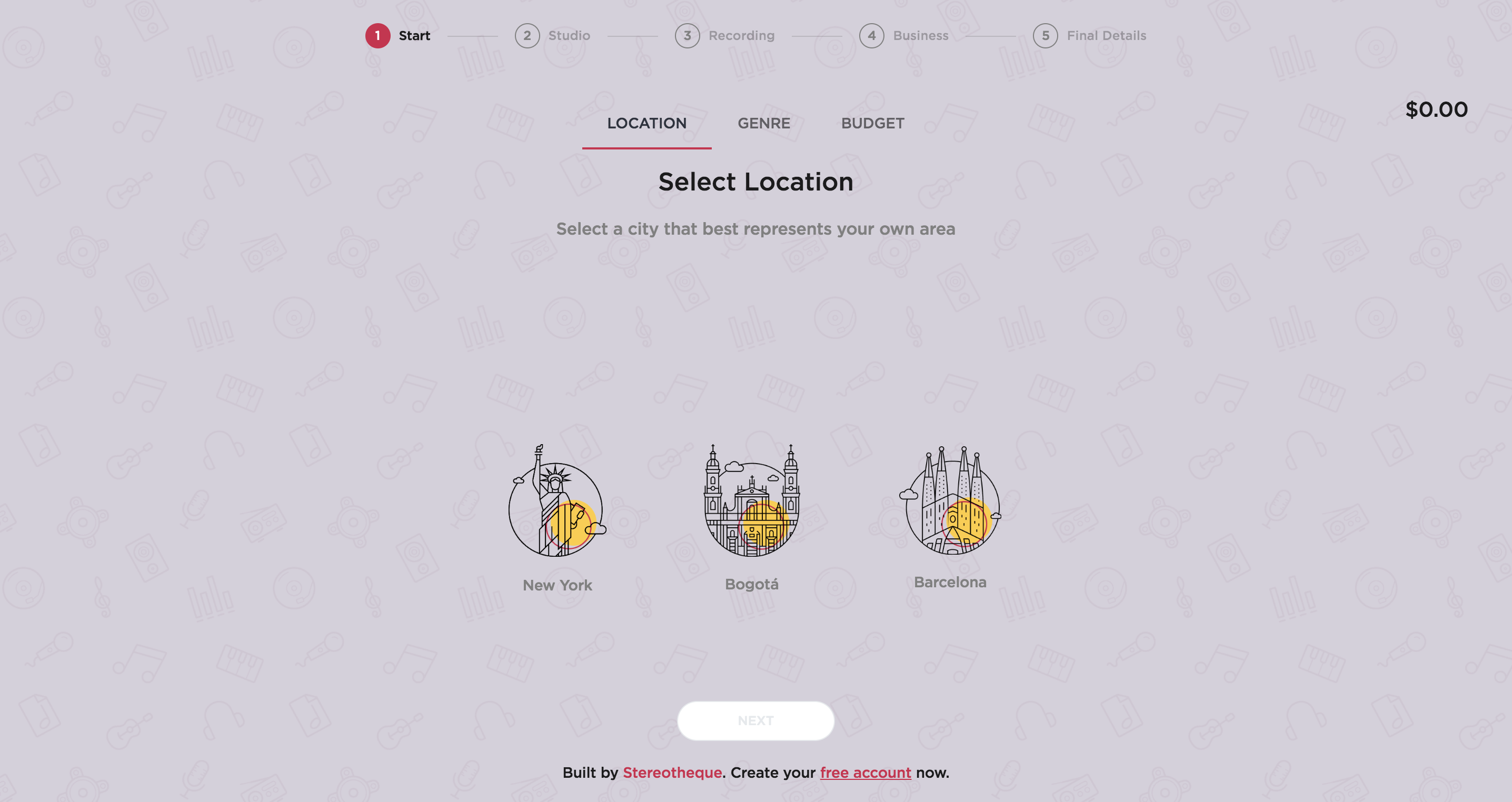 Music Project Budget Calculator gallery image