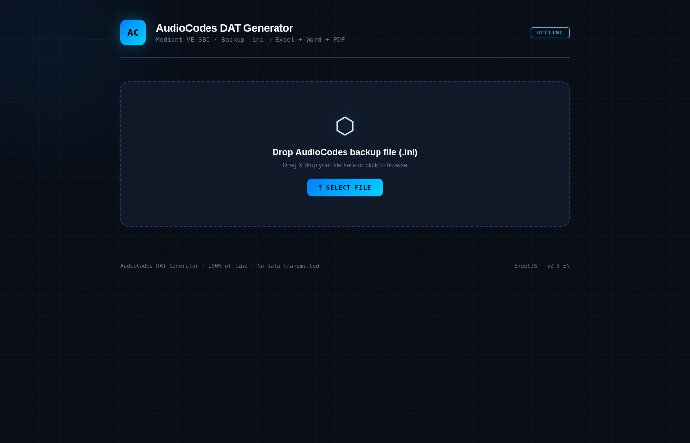 AudioCodes DAT Generator gallery image