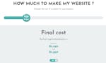 web page design cost estimate Tool image