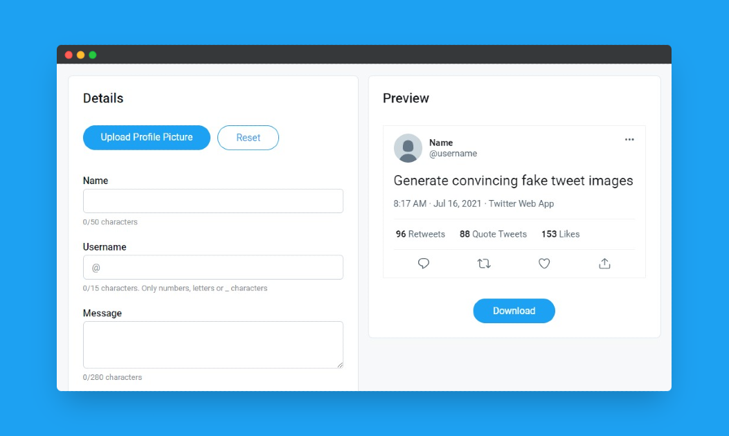 Fake Tweet Generator gallery image
