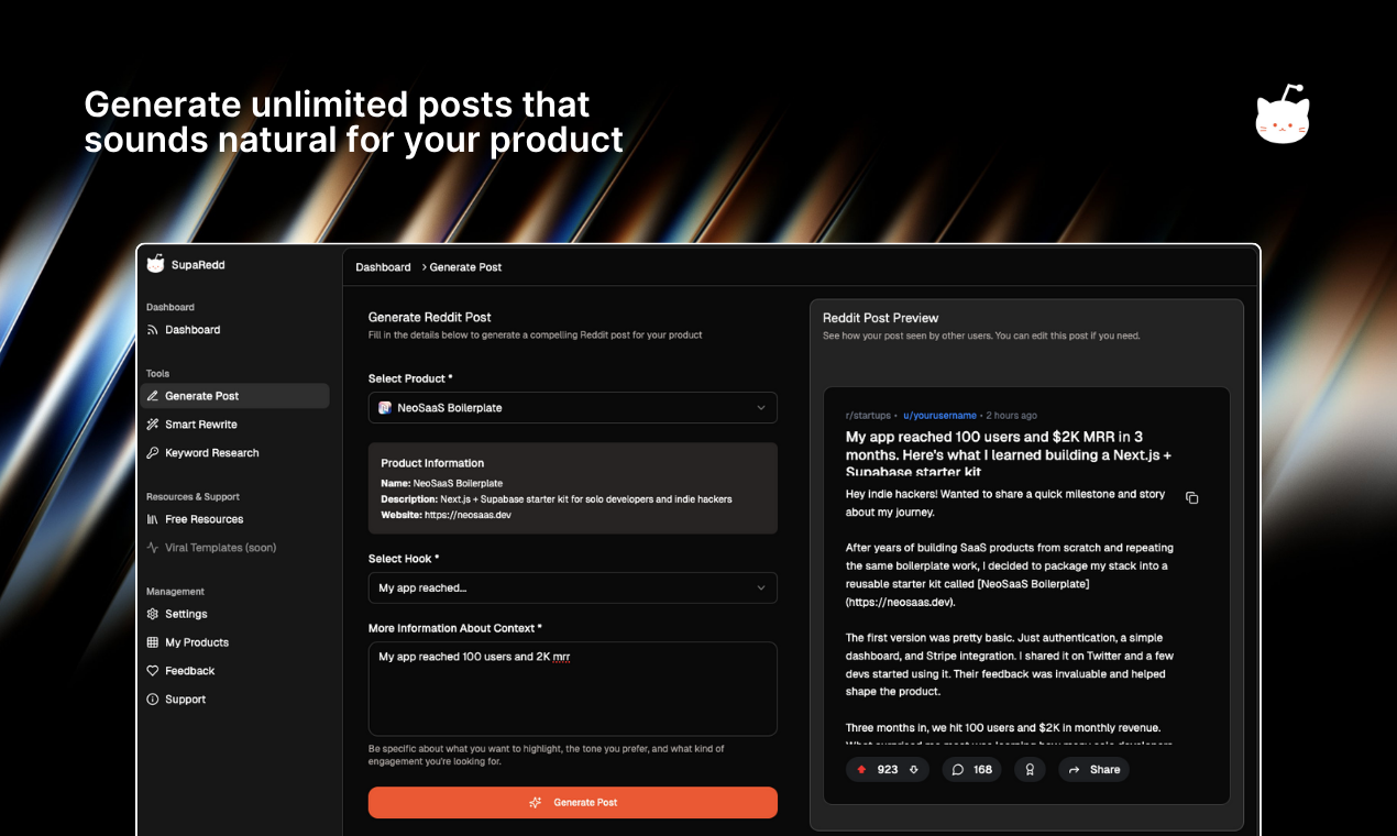 Média SupaRedd - Get Customers from Reddit with Human-like AI 5