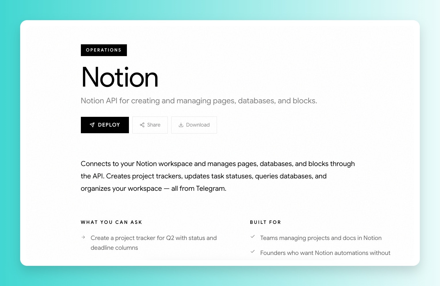 Personal AI Agent in minutes gallery image