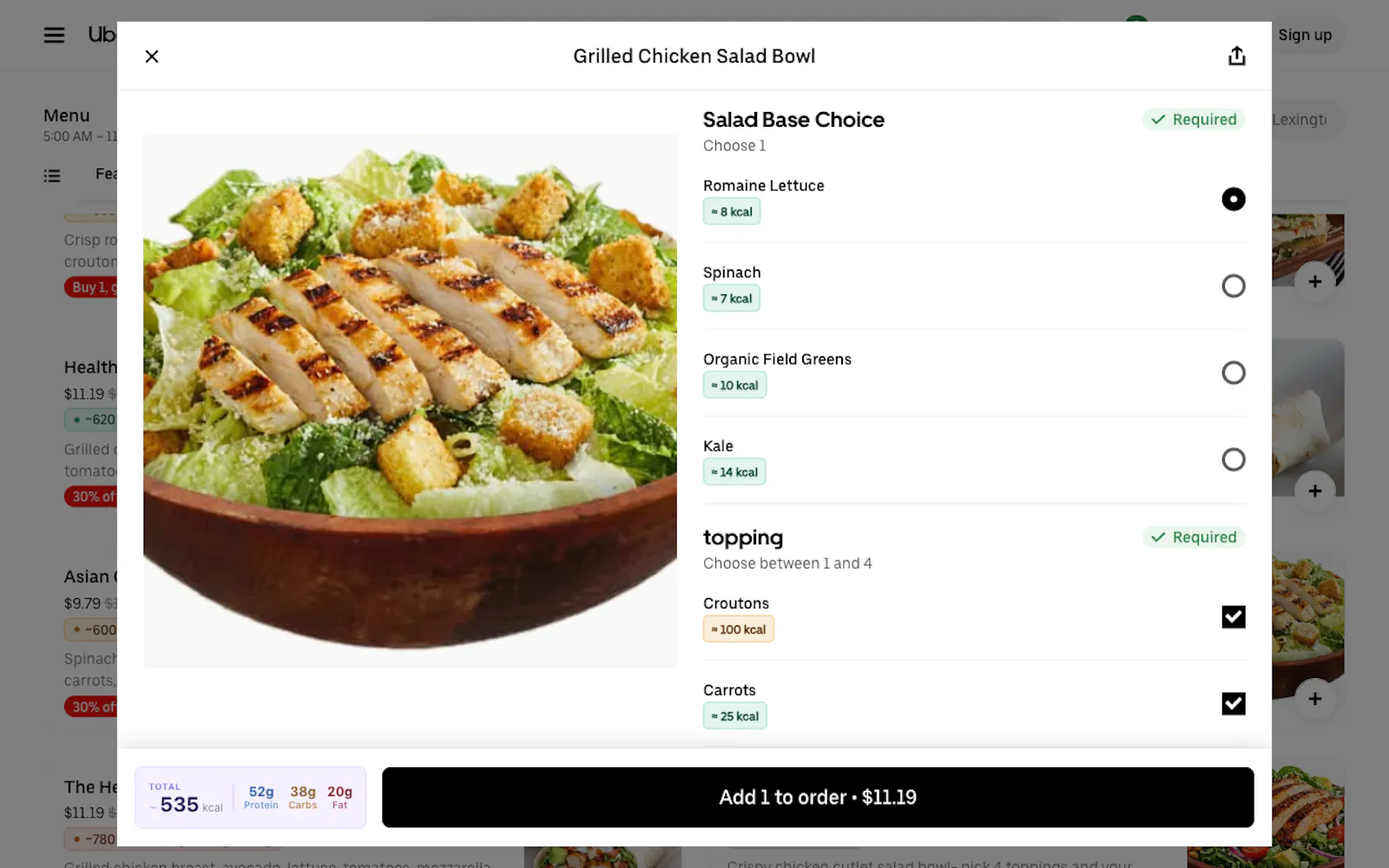 Calorie Tracker for Uber Eats screenshot 3