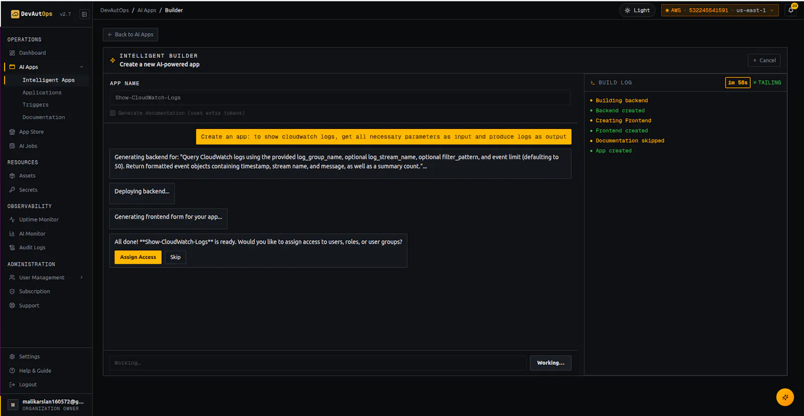 DevAutOps screenshot 4