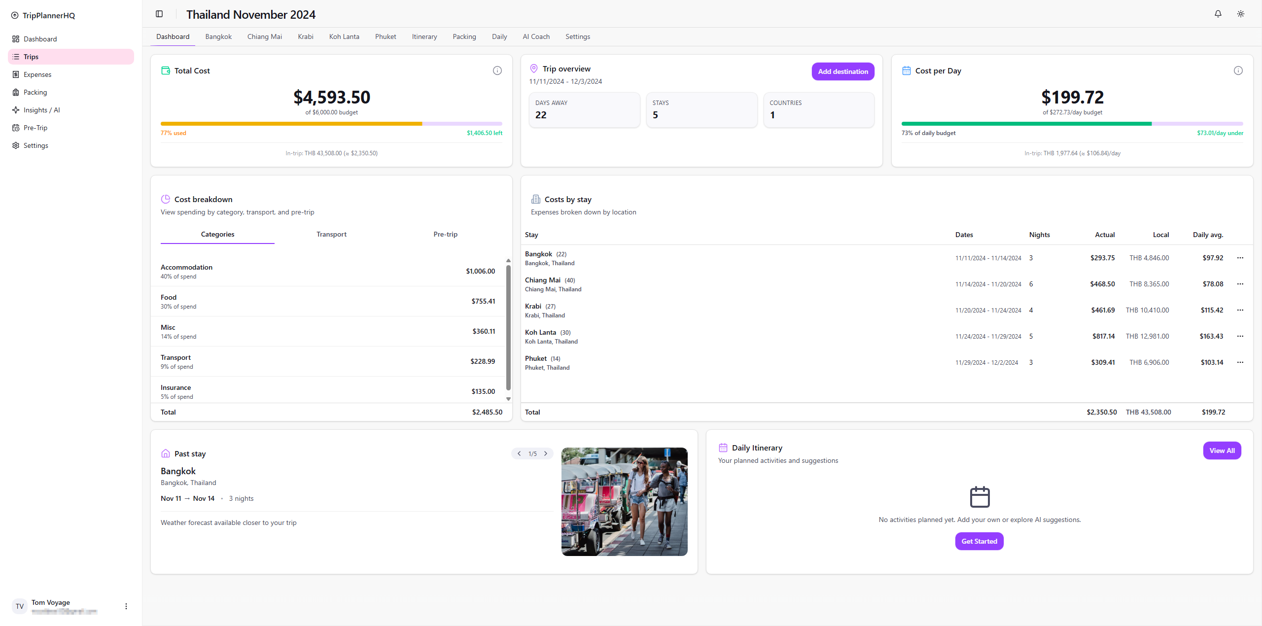 TripPlannerHQ - Screenshot 2 showing product features and functionality