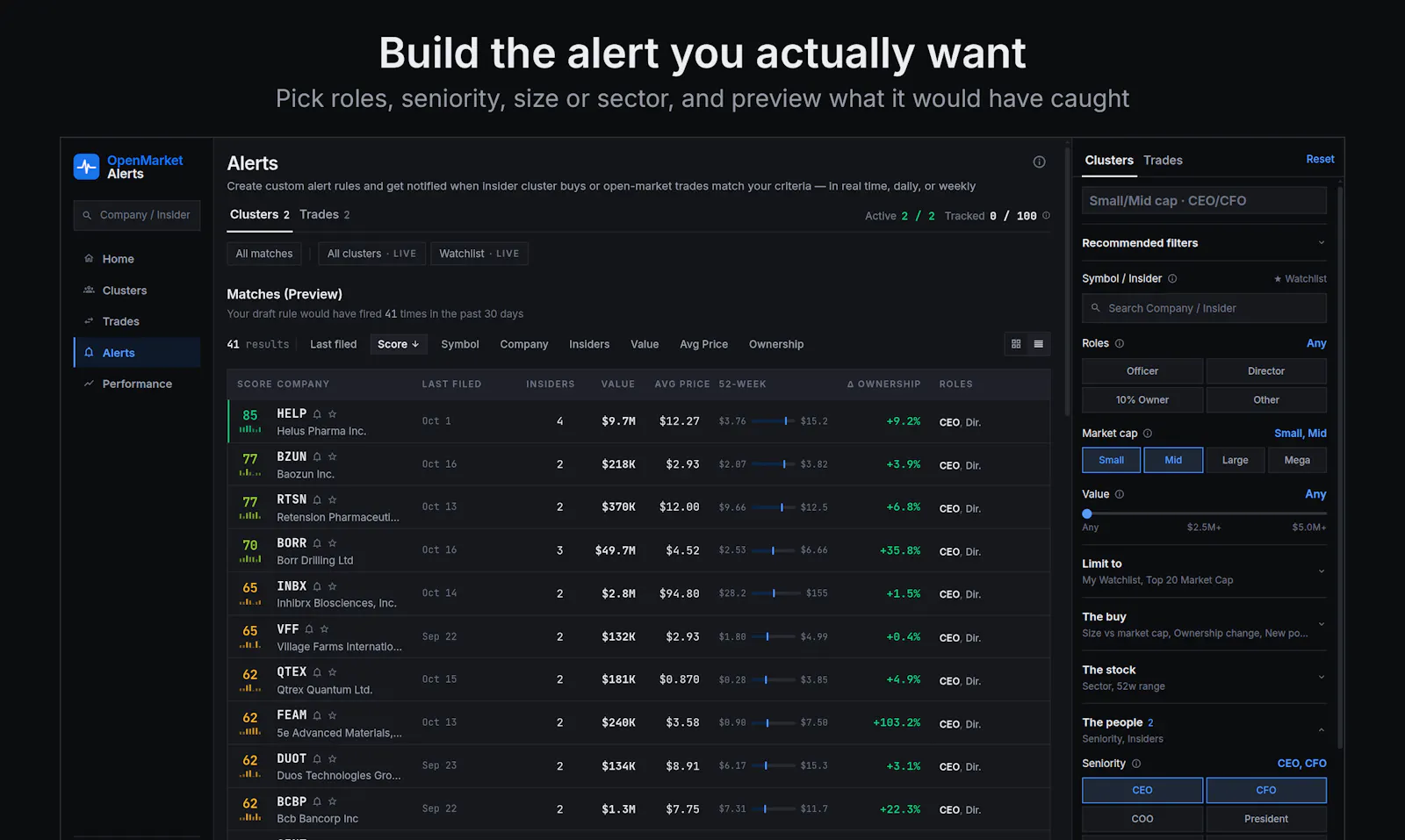 OpenMarketAlerts screenshot 1