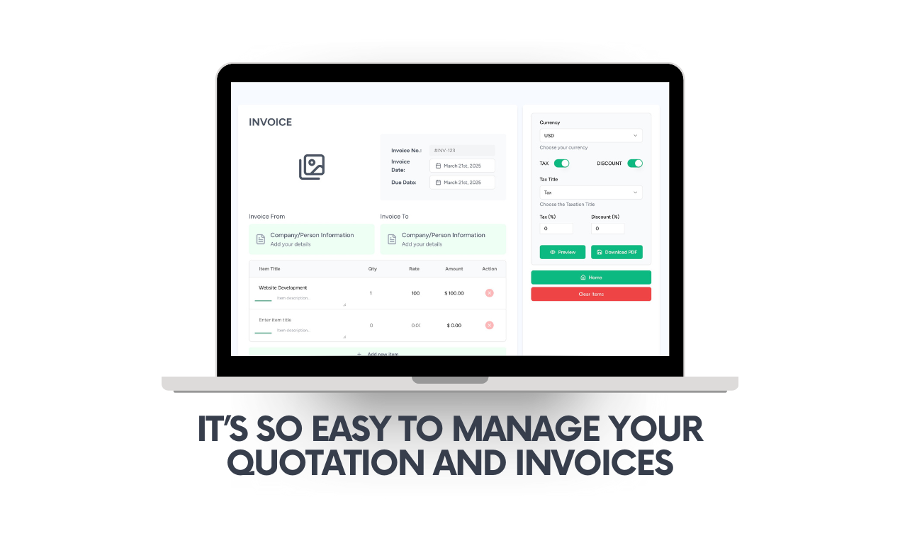 Eenvoudige billings -invoice & citaatmaker media 2
