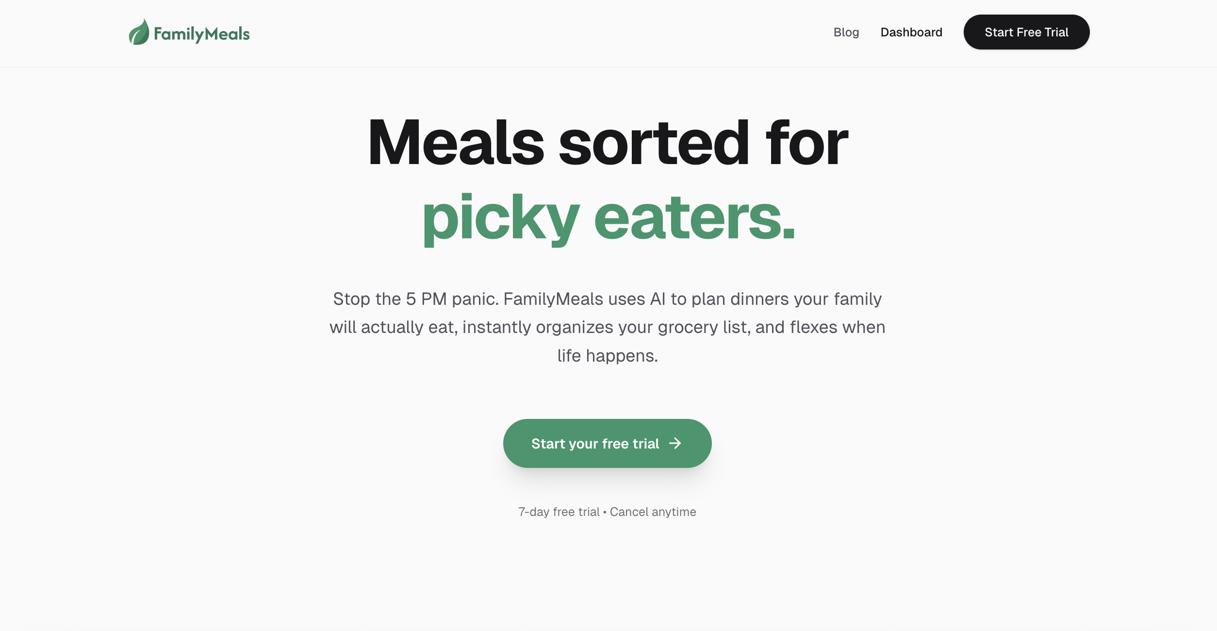 FamilyMeals - Screenshot 2 showing product features and functionality